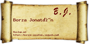 Borza Jonatán névjegykártya